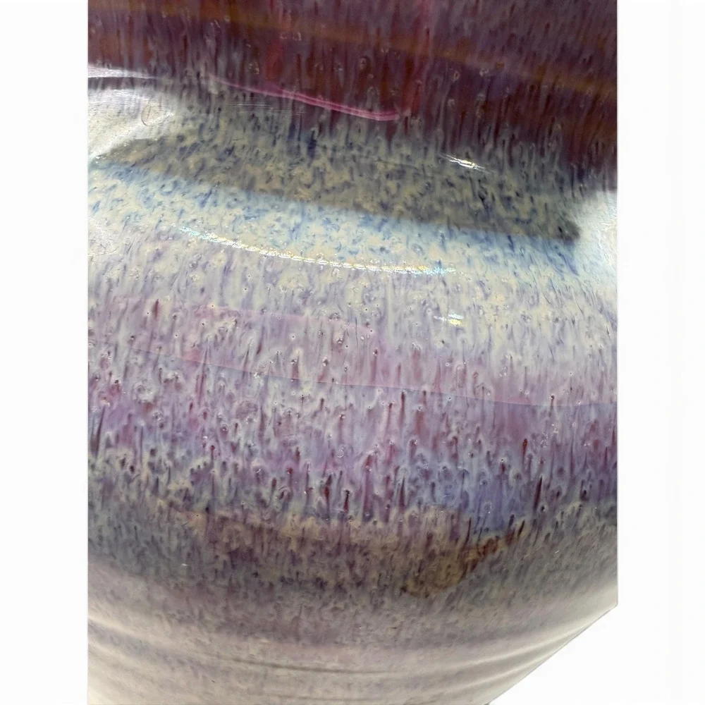 Stephen Bennett Signed Studio Pottery Vase Purple Blue Reactive Glaze 6.5